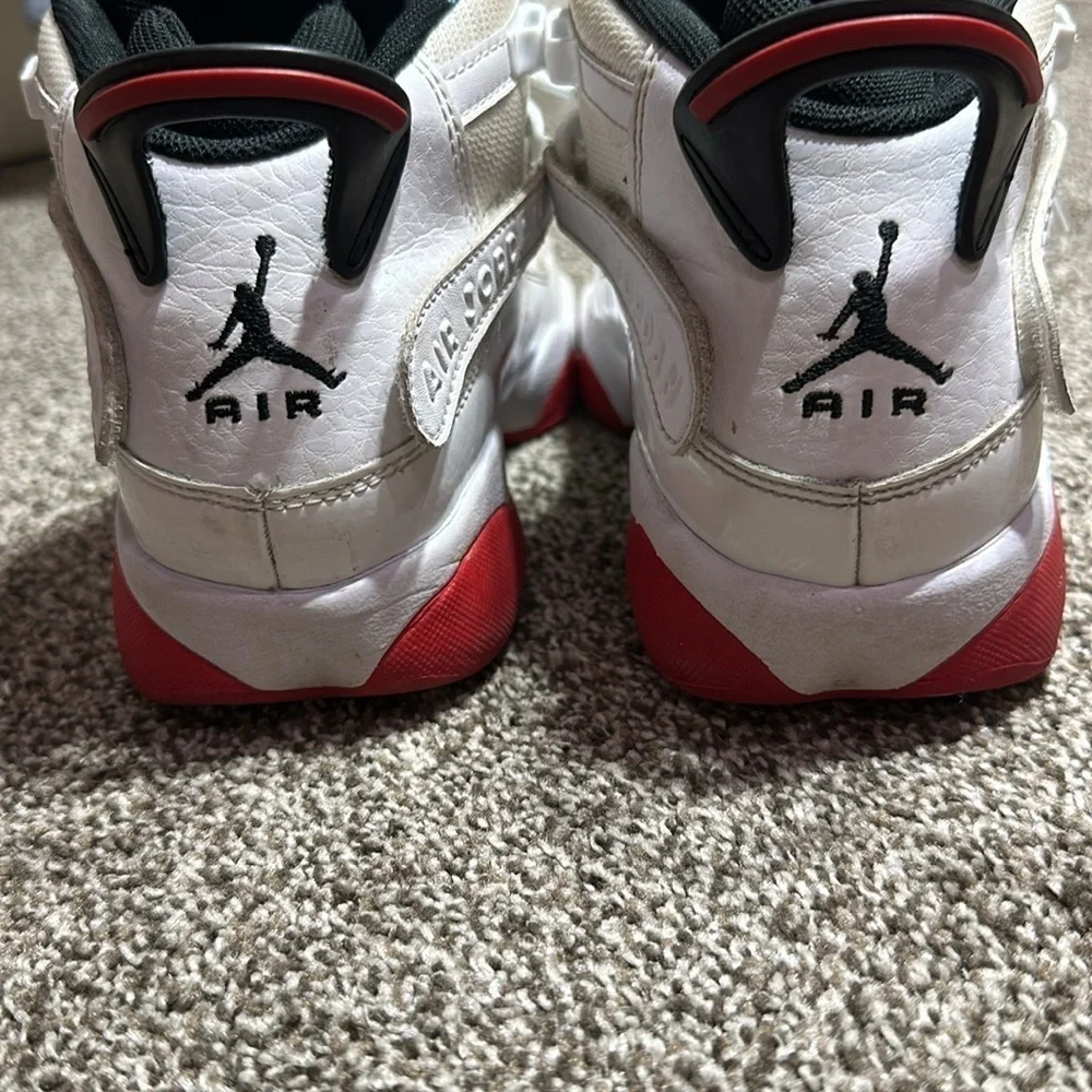 Nike air Jordan 6 Rings white University red black 6.5Y